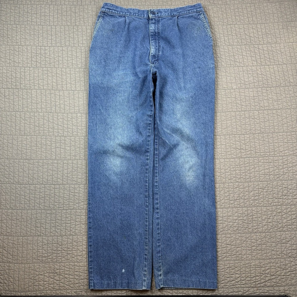 Vtg LL Bean Jeans Men's 36x34 (32x31) Blue Denim Straight Leg Union Made In USA